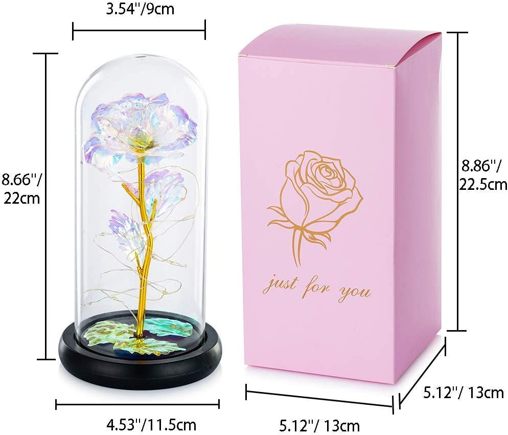 Artificial Flowers Eternal Rose LED Galaxy Flowers for Women Lady Holiday Gifts