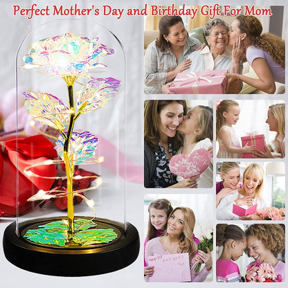 Artificial Flowers Eternal Rose LED Galaxy Flowers for Women Lady Holiday Gifts