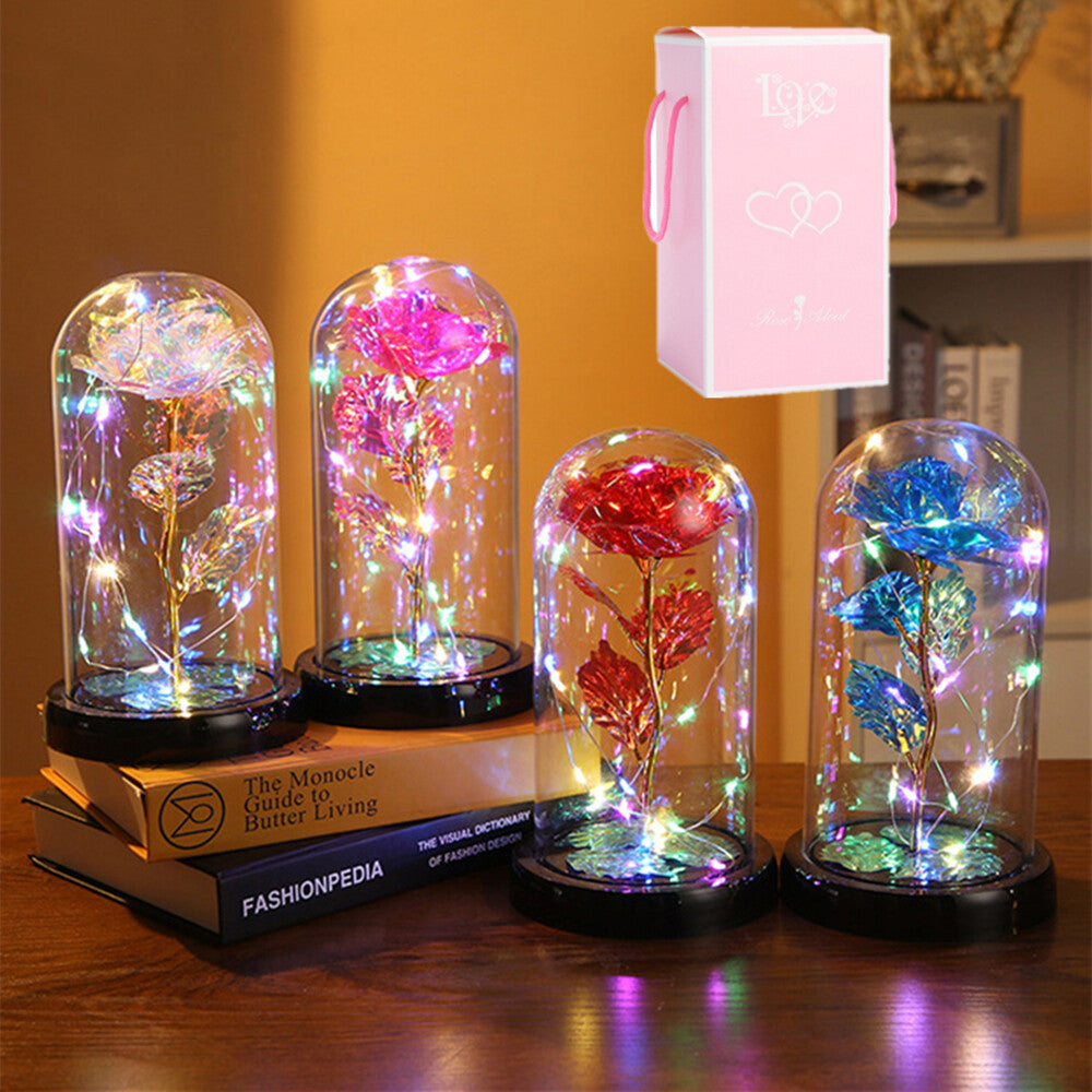 Artificial Flowers Eternal Rose LED Galaxy Flowers for Women Lady Holiday Gifts