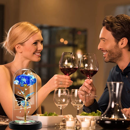 Artificial Flowers Eternal Rose LED Galaxy Flowers for Women Lady Holiday Gifts